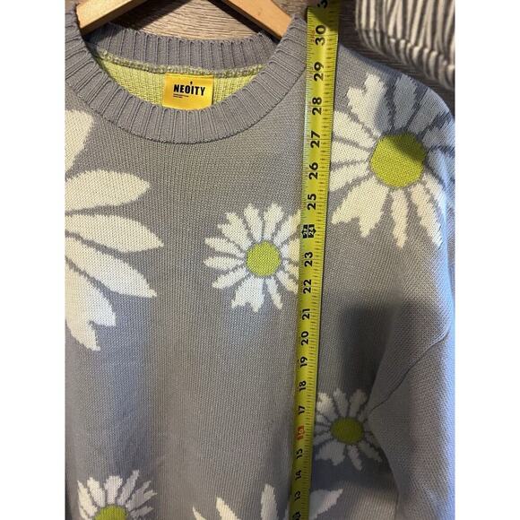 NEOITY Flower Knit Sweater Unisex One Size Mid Century Mod Stylers Harry Style - Picture 6 of 7
